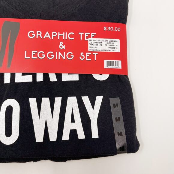 New Theres No Way You Woke Up Like That V Neck Legging Set 2 Pc Set Black Medium - Picture 4 of 6